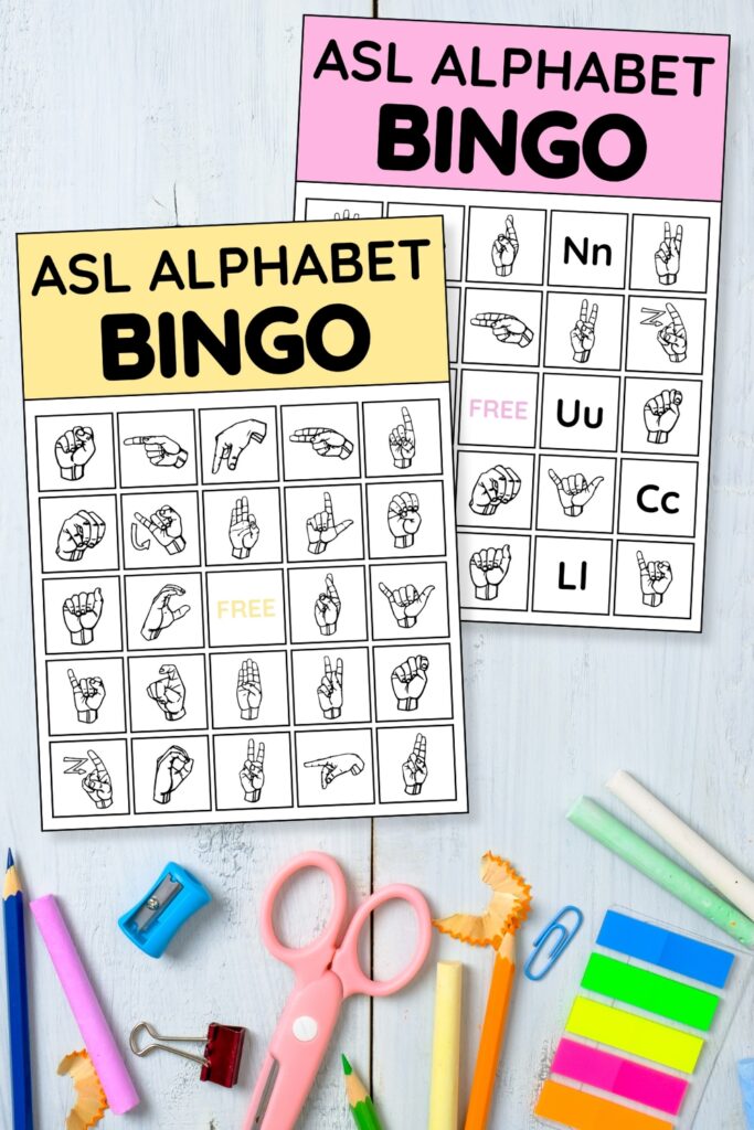 Free printable ASL alphabet bingo game