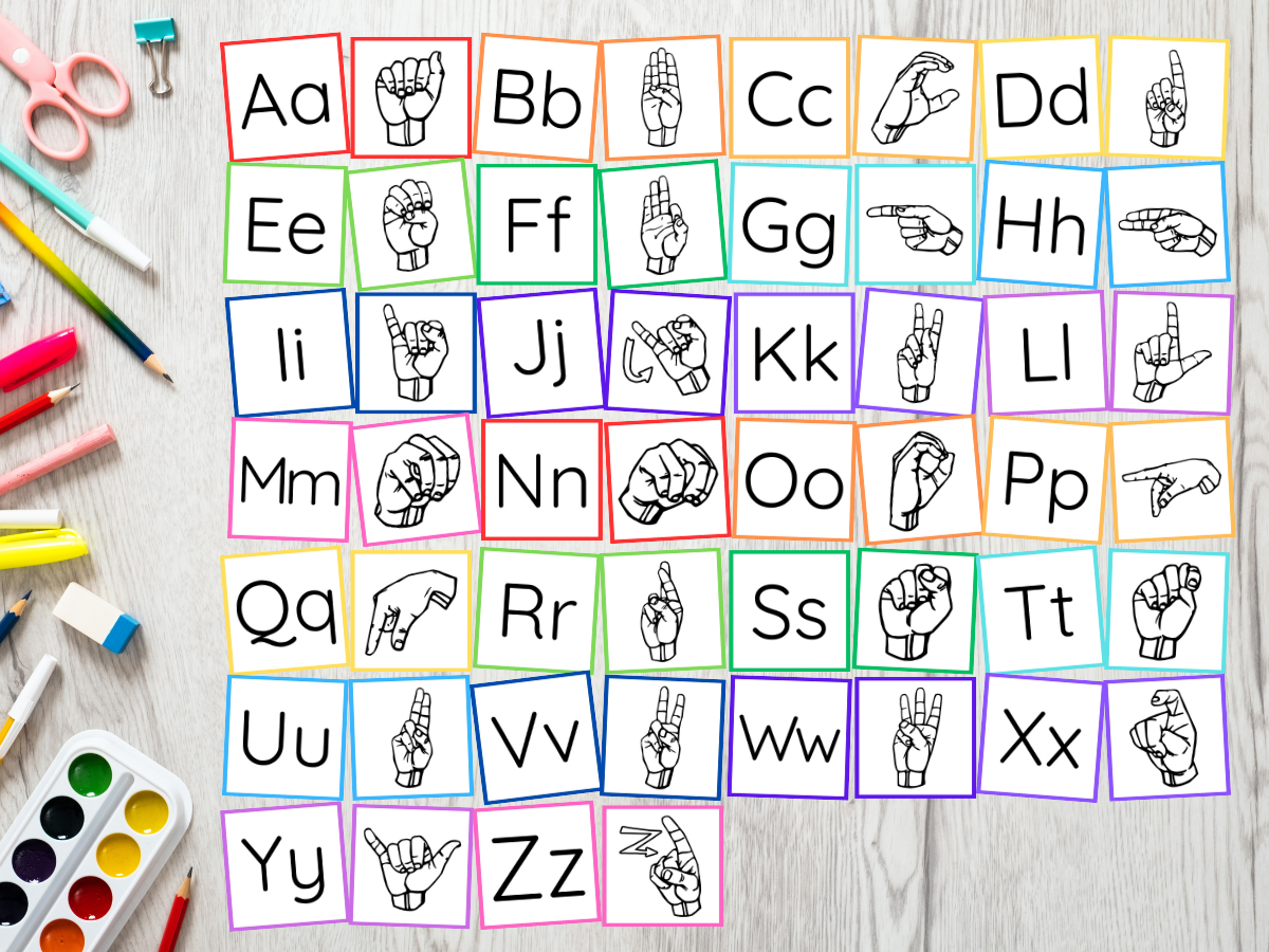 Free Printable American Sign Language Matching Game To Learn The ASL Alphabet
