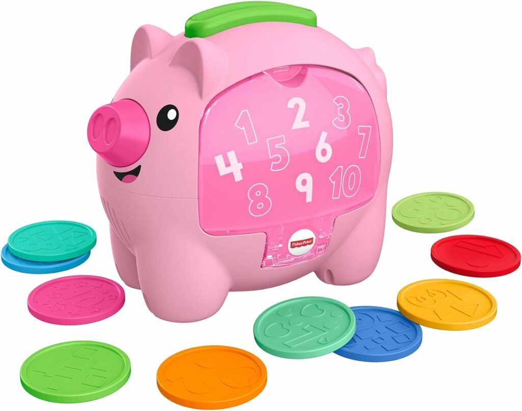 Fisher-Price Laugh Learn Musical Toy Count Rumble Piggy Bank - Number Learning Toys For Toddlers & Preschoolers