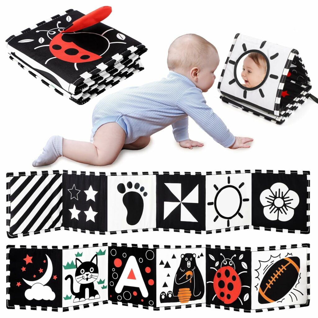 Black and White High Contrast Soft Baby Book