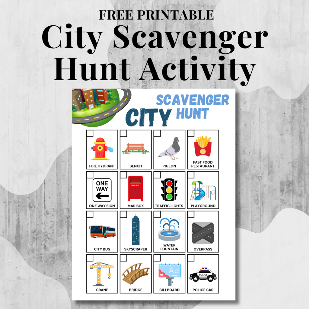 Free Printable City Scavenger Hunt For Kids