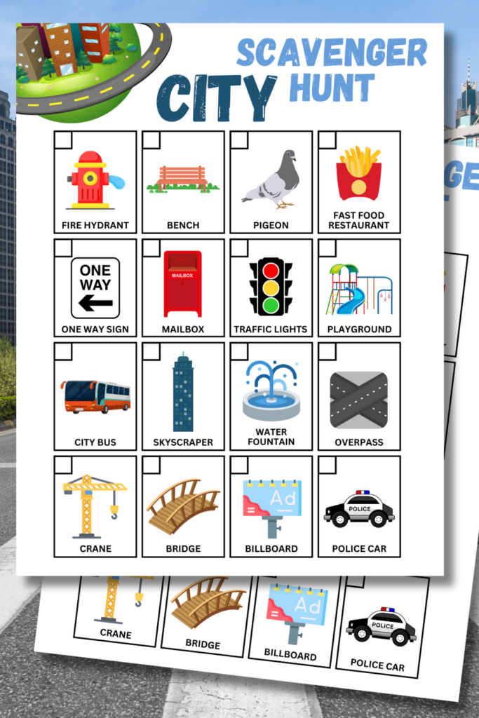 Free Printable City Scavenger Hunt For Kids