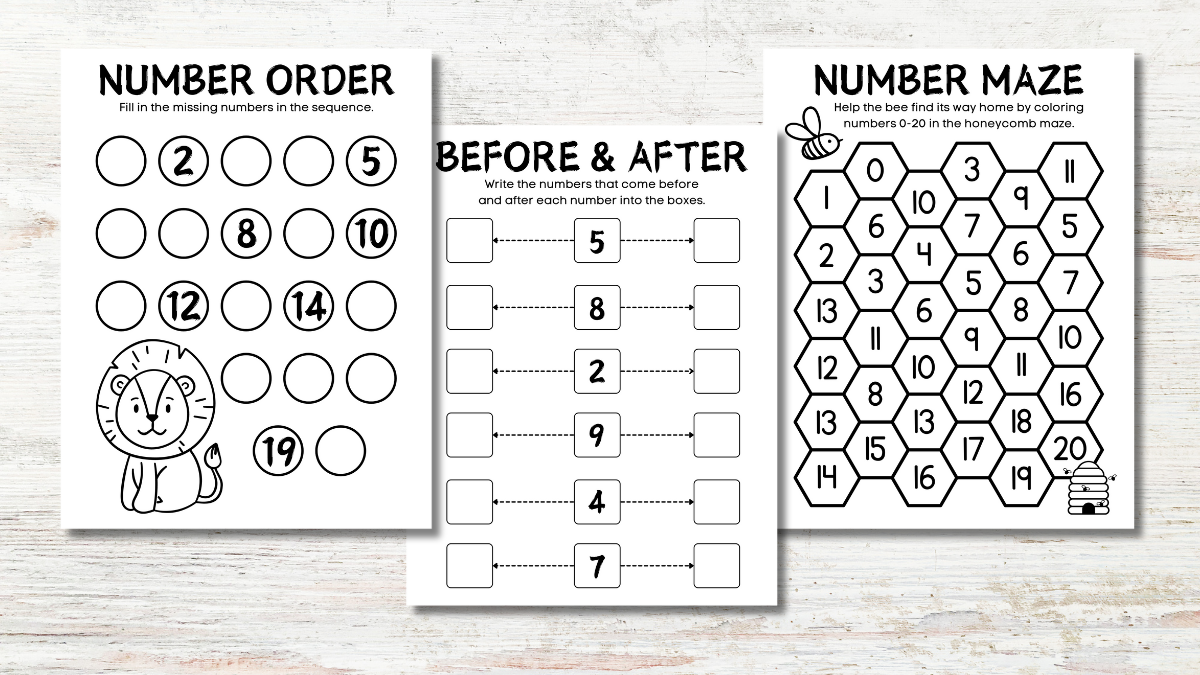 Download FREE Printable Number Sequencing Worksheets