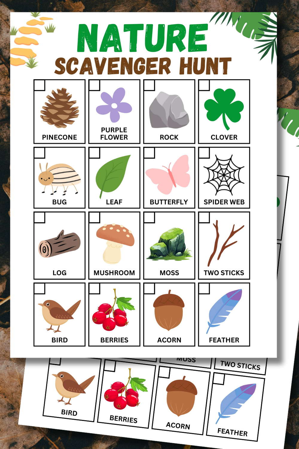 Nature Scavenger Hunt Free Printable Activity